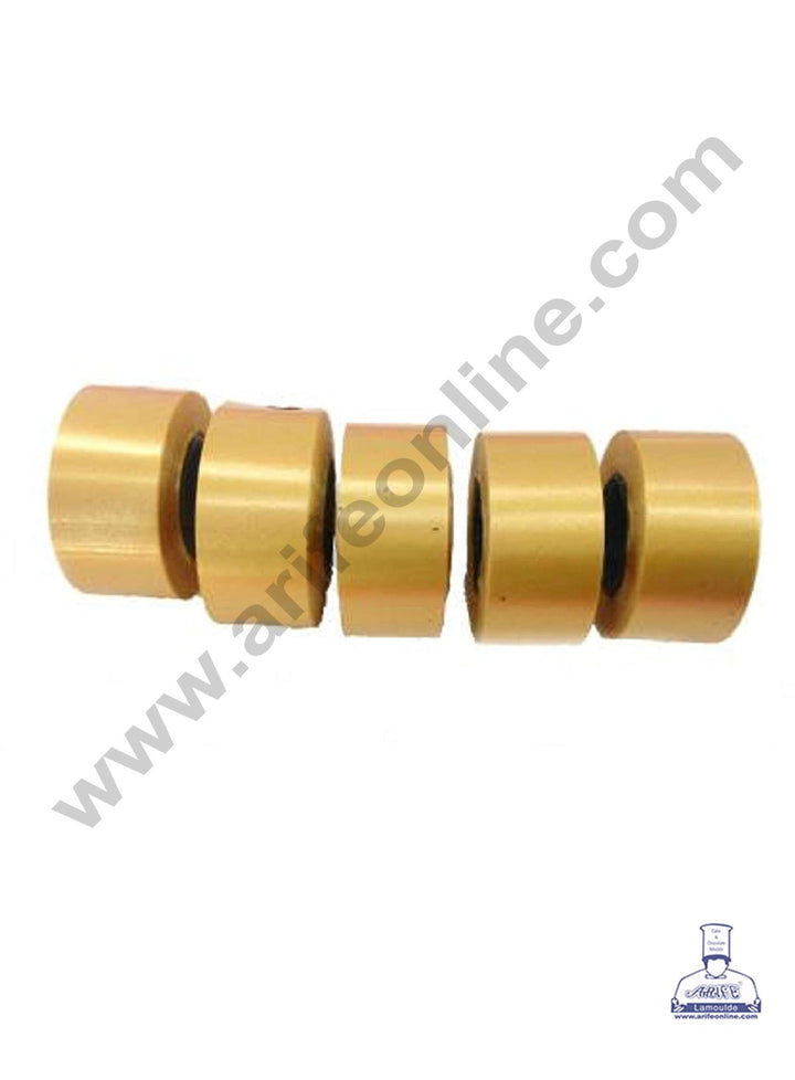 Cake Decor Plastic Curling Ribbon Roll for Flower Making Party Decoration & Festive Decoration - Set of 5pcs - Golden