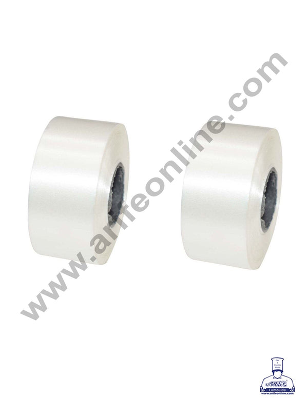 Cake Decor Plastic Curling Ribbon Roll for Flower Making Party Decoration & Festive Decoration - Set of 5pcs - White