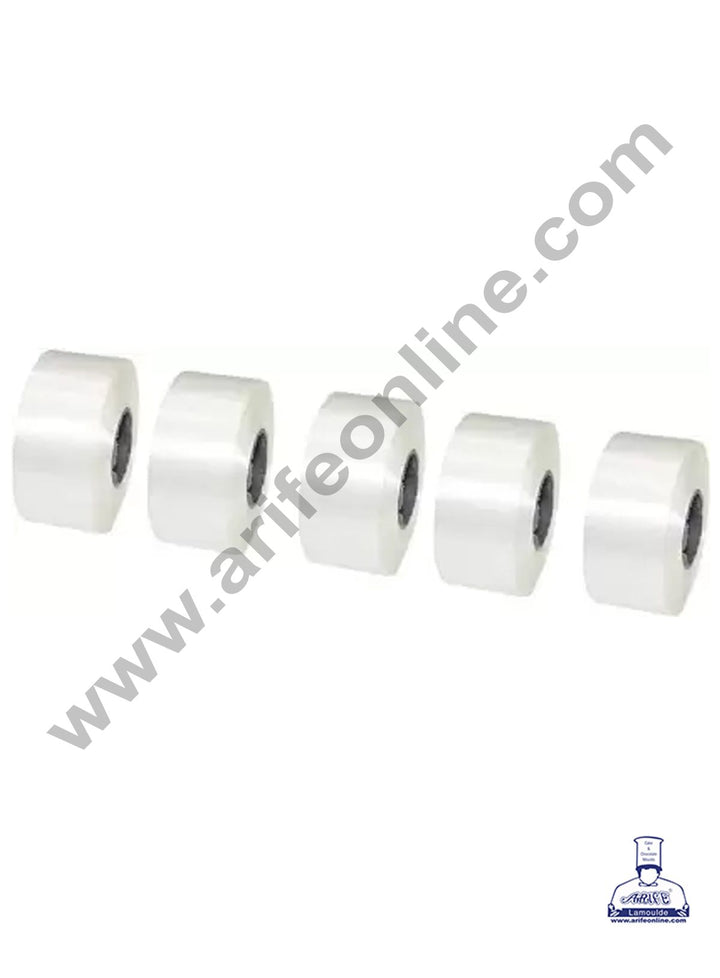 Cake Decor Plastic Curling Ribbon Roll for Flower Making Party Decoration & Festive Decoration - Set of 5pcs - White