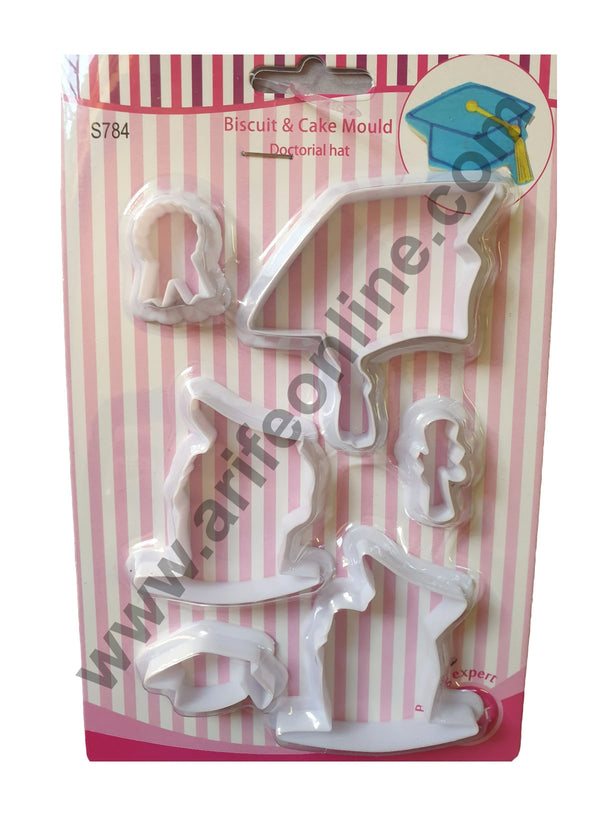 Cake Decor Plastic Graduation Hat Doctorial Hat Cookie Cutter Set Fondant Cutter Cake Cutter (Set Of 6)