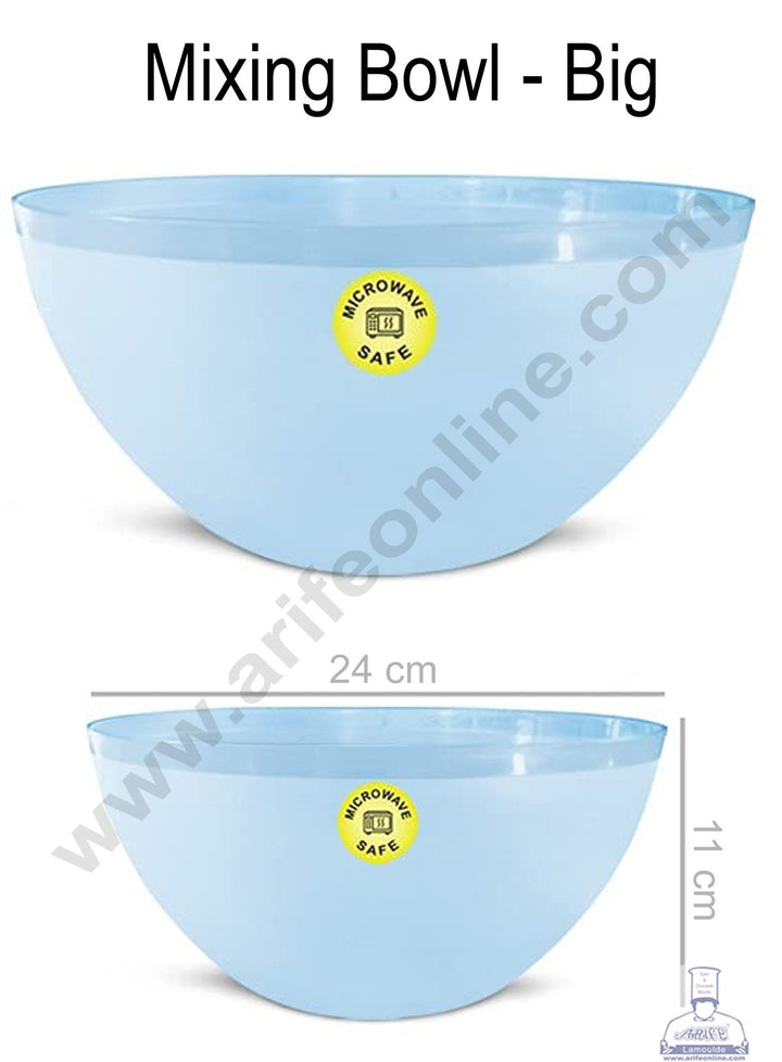 Cake Decor Plastic Mixing Bowl - Multicolor - Big ( 24 x 24 x 11 )