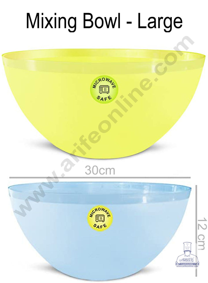 Cake Decor Plastic Mixing Bowl - Multicolor - Large ( 30 x 30 x 12 )