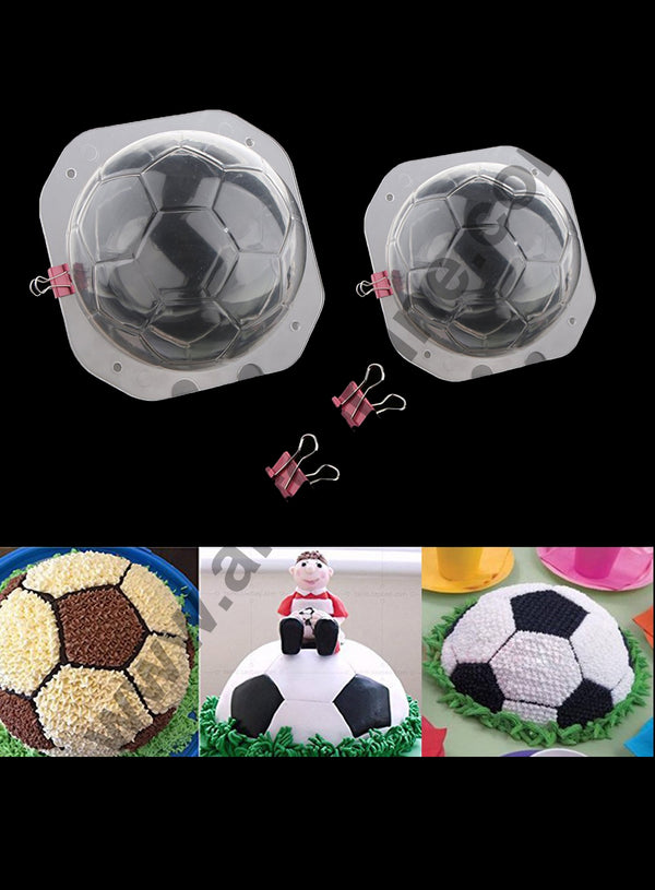 Cake Decor Polycarbonate 3D Football Shape Chocolate Mold Cake Decorating Chocolate Mould Tools (2 Different Sizes)