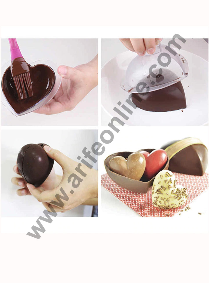 Cake Decor Polycarbonate 3D valentine Heart Shape Chocolate Mold Cake Decorating Chocolate Mould Tools ( 3 Different Sizes)