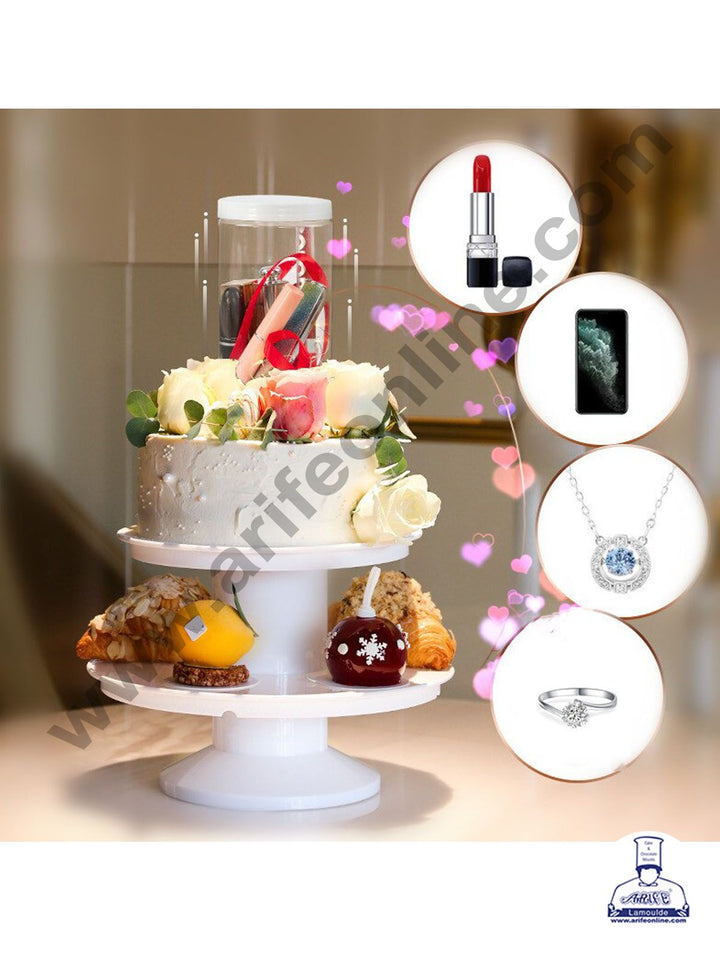 Cake Decor Pop-up Surprise Cake Stand 2 Layer Cake Holder Creative Gift Cupcake Stand for Decoration