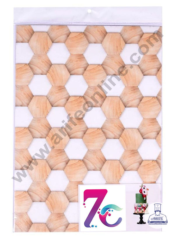 Cake Decor Printed Edible Wafer Paper Sheet for Cake Decoration - Honeycomb or Hexagon Print SB-PWP-024