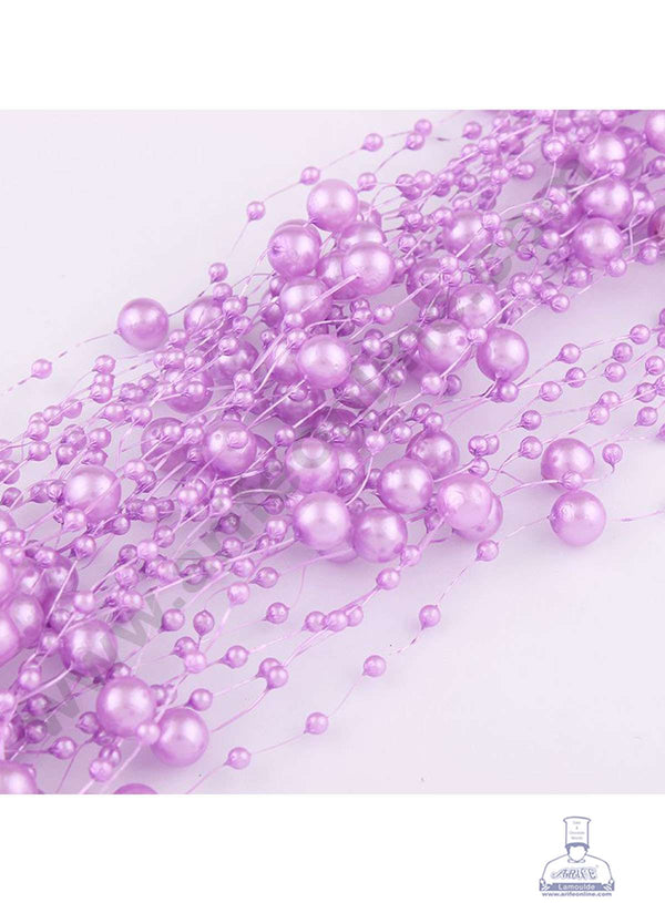 Cake Decor Purple Artificial Pearls String Beads Chain Garland Flowers Wedding Christmas Party Decoration 3mm 8mm Beads (SBBD-10)