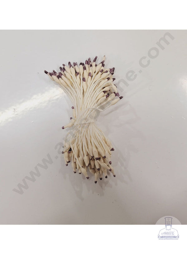 Cake Decor Purple White Dual Color Wire Pollen Pack of 10 Bunches for Flower Making