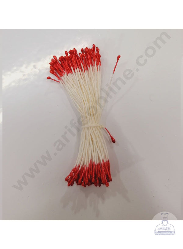 Cake Decor Red Color Small Thread Pollen Pack of 10 Bunches for Flower Making