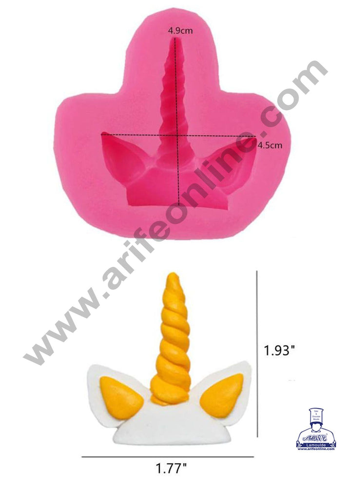 Cake Decor Silicon 1 Cavity Unicorn Ear With Horn Shape Fondant Clay Marzipan Cake Decoration Mould SBSP-738