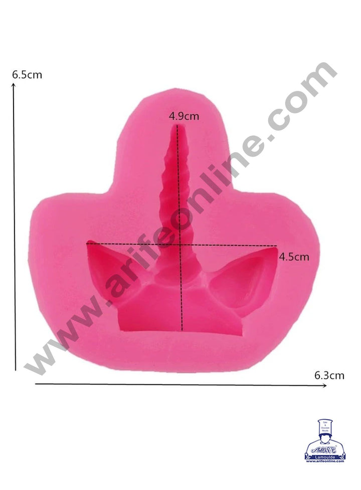 Cake Decor Silicon 1 Cavity Unicorn Ear With Horn Shape Fondant Clay Marzipan Cake Decoration Mould SBSP-738