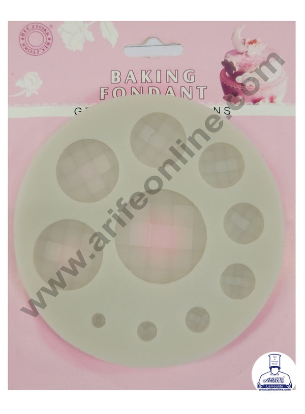 Cake Decor Silicon 10 Cavity Half Diamond Ball Sphere Fondant Clay Marzipan Cake Decoration Mould SBSP-F1471Y