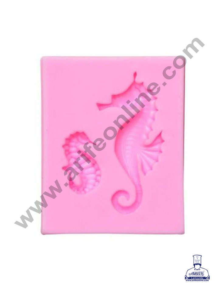 Cake Decor Silicon 2 Cavity Seahorse Shape Fondant Clay Marzipan Cake Decoration Mould SBSP-740