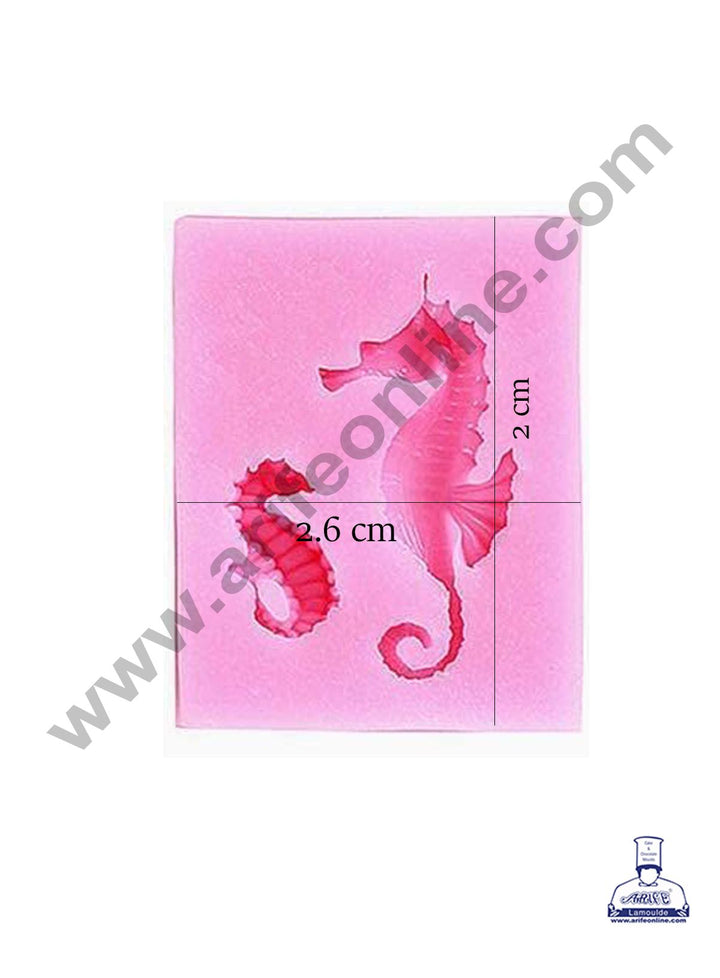 Cake Decor Silicon 2 Cavity Seahorse Shape Fondant Clay Marzipan Cake Decoration Mould SBSP-740