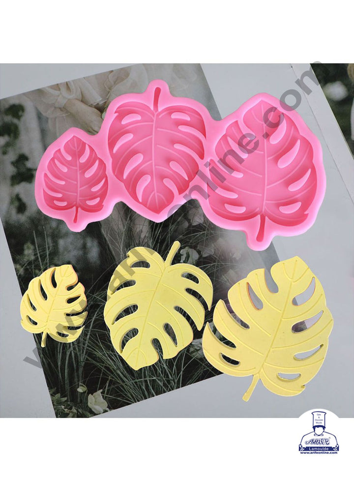 Cake Decor Silicon 3 Cavity Turtle Leaves Fondant Clay Marzipan Cake Decoration Mould SBSP-F1527YX