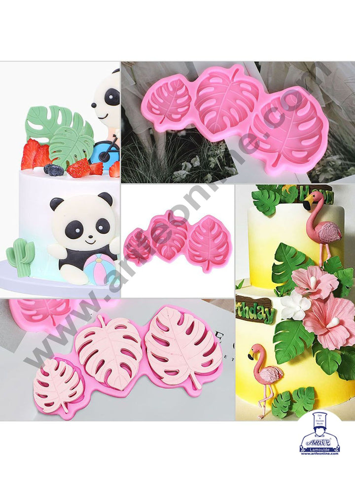 Cake Decor Silicon 3 Cavity Turtle Leaves Fondant Clay Marzipan Cake Decoration Mould SBSP-F1527YX