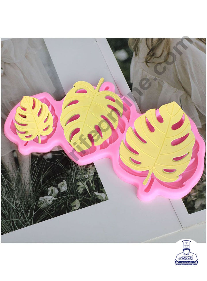 Cake Decor Silicon 3 Cavity Turtle Leaves Fondant Clay Marzipan Cake Decoration Mould SBSP-F1527YX