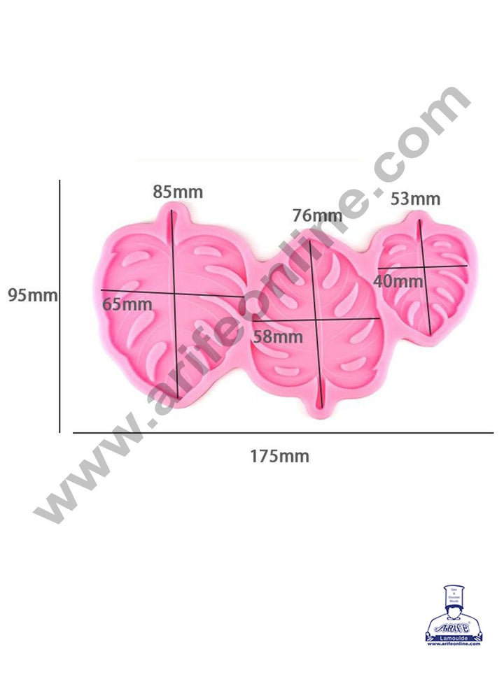 Cake Decor Silicon 3 Cavity Turtle Leaves Fondant Clay Marzipan Cake Decoration Mould SBSP-F1527YX