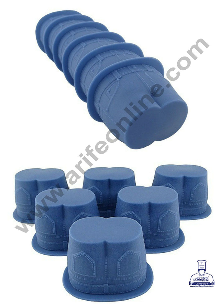 Cake Decor Silicon 4 pc Denim Jeans Shape Muffin Top Silicone Mould Muffin Cupcake Mould (SBSM-738)