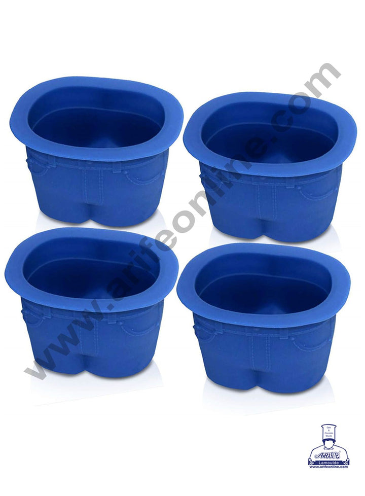 Cake Decor Silicon 4 pc Denim Jeans Shape Muffin Top Silicone Mould Muffin Cupcake Mould (SBSM-738)