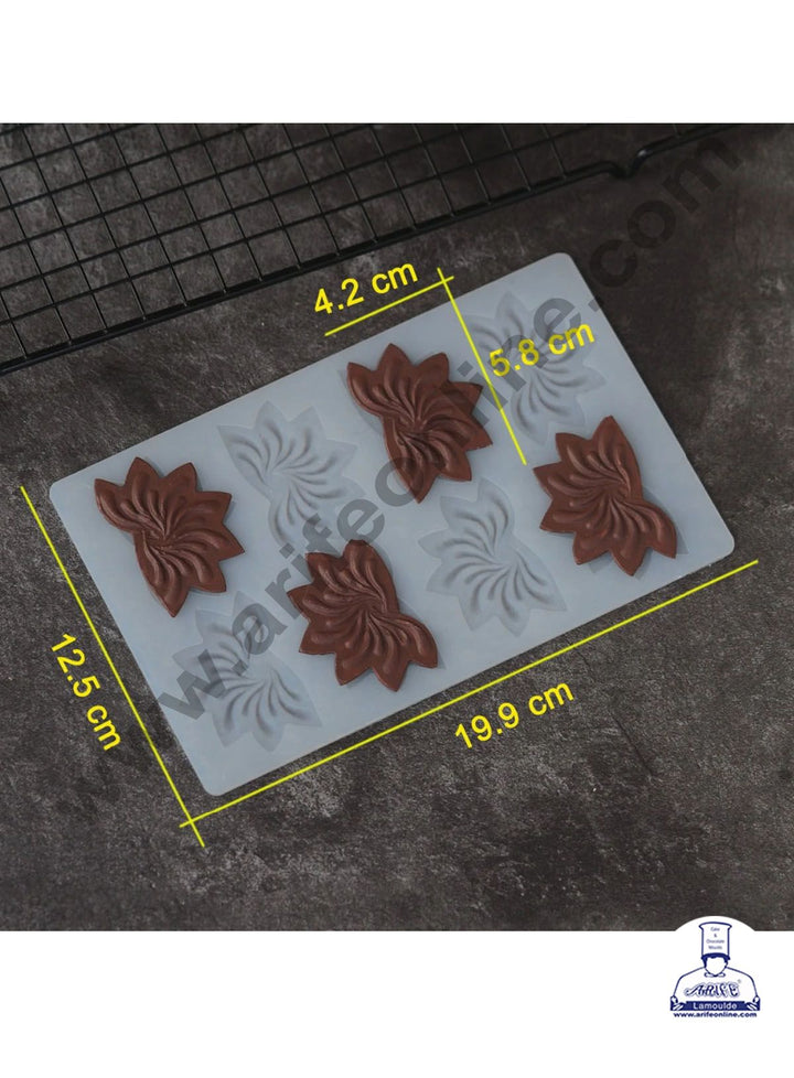 Cake Decor Silicon 8 in 1 Fire Shape Chocolate Garnishing Mould Cake Insert Decoration Mould