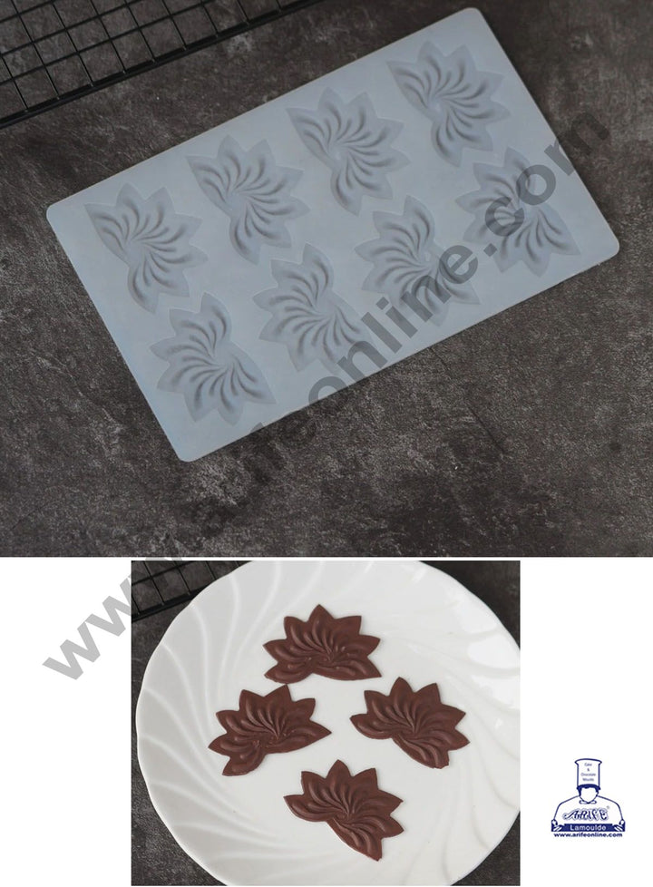 Cake Decor Silicon 8 in 1 Fire Shape Chocolate Garnishing Mould Cake Insert Decoration Mould