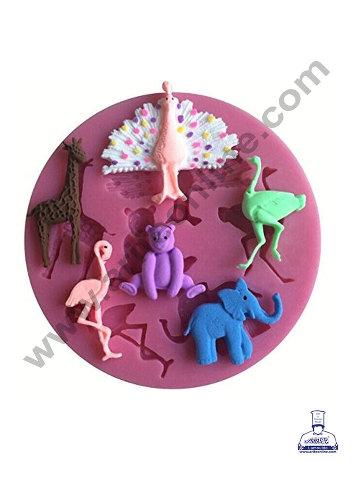 Cake Decor Silicon Animals Shape Fondant Clay Marzipan Cake Decoration Mould