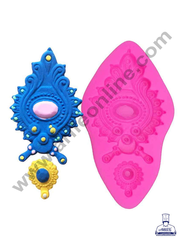 Cake Decor Silicon New Long Broche Floral Design Fondant Clay Marzipan Cake Decoration Mould