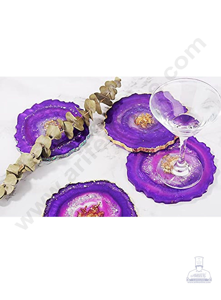 Cake Decor Silicon Resin Moulds - 1 Cavity Agate Coaster Mould - 4 inch SBURP098-RM