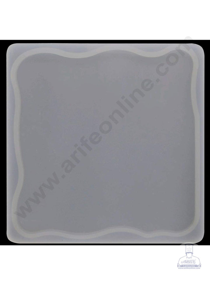 Cake Decor Silicon Resin Moulds - 1 Cavity Agate Square Coaster Mould - 3.8 Inch SBURP166-RM