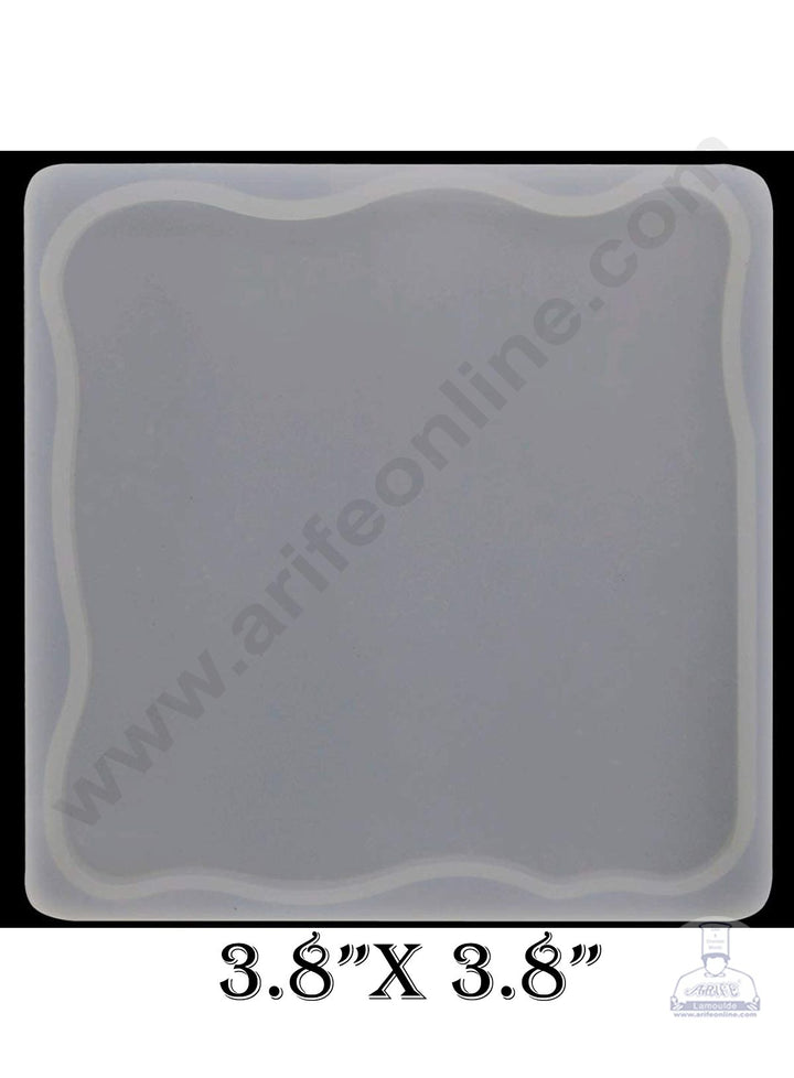 Cake Decor Silicon Resin Moulds - 1 Cavity Agate Square Coaster Mould - 3.8 Inch SBURP166-RM