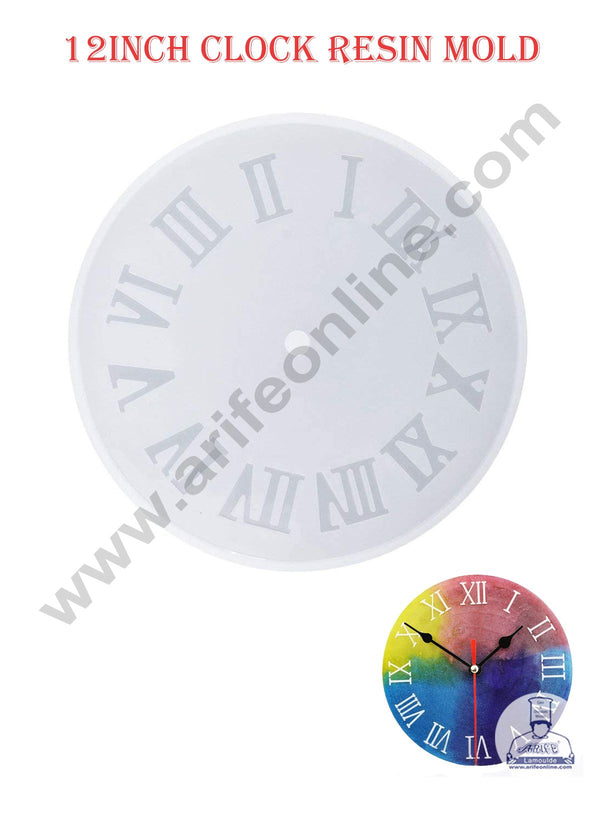 Cake Decor Silicon Resin Moulds - 1 Cavity Big Clock Mould SBURP074-RM