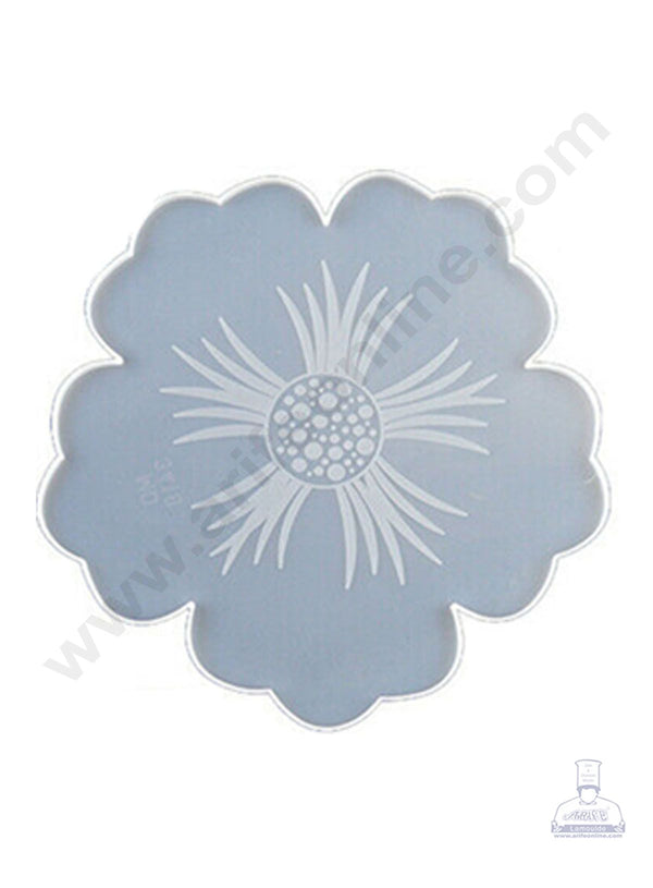 Cake Decor Silicon Resin Moulds - 1 Cavity Flower Coaster Mould - 4.5 inch SBURP105-RM