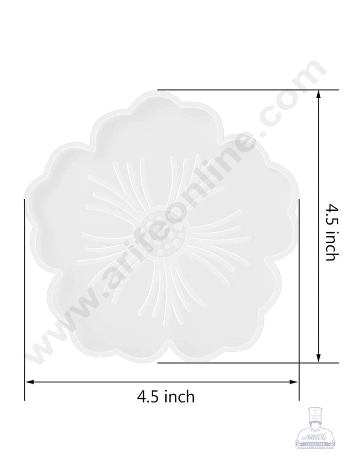 Cake Decor Silicon Resin Moulds - 1 Cavity Flower Coaster Mould - 4.5 inch SBURP105-RM