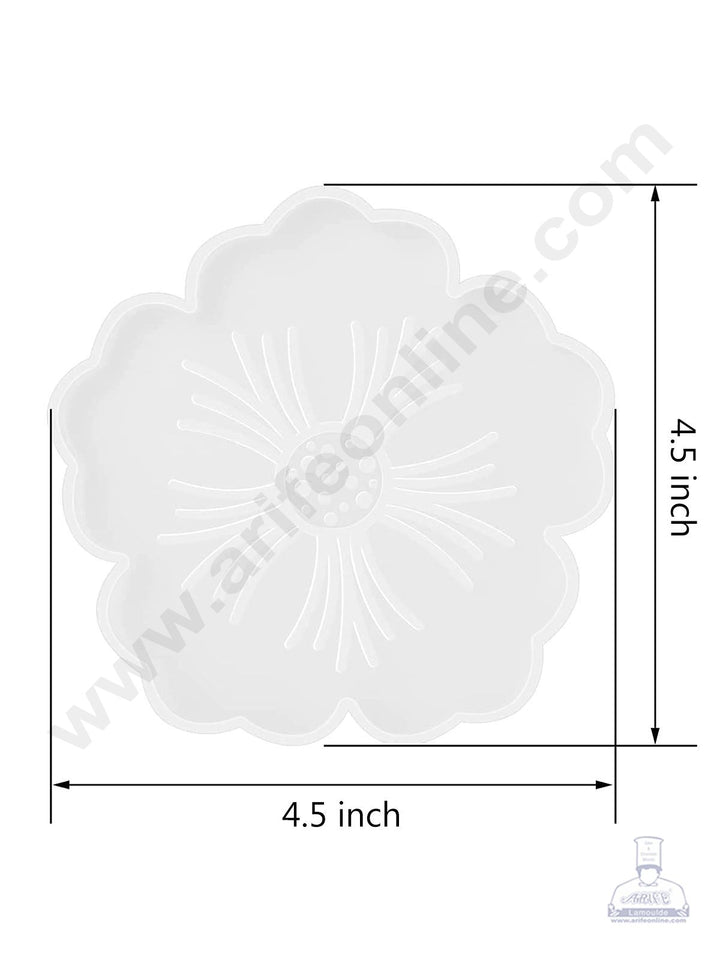 Cake Decor Silicon Resin Moulds - 1 Cavity Flower Coaster Mould - 4.5 inch SBURP105-RM
