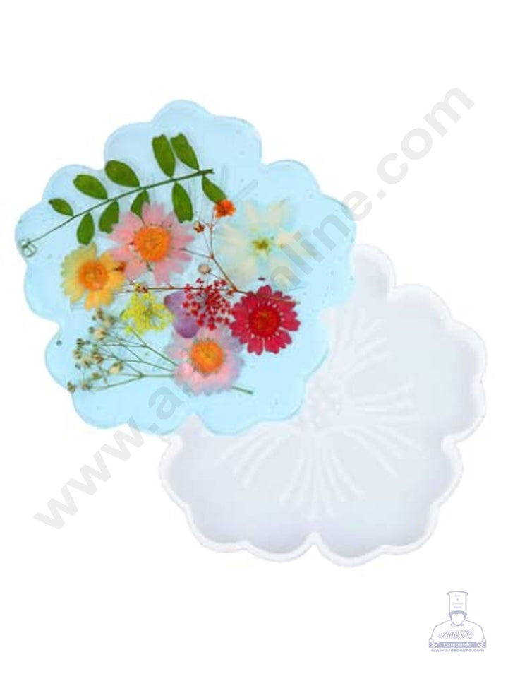 Cake Decor Silicon Resin Moulds - 1 Cavity Flower Coaster Mould - 4.5 inch SBURP105-RM