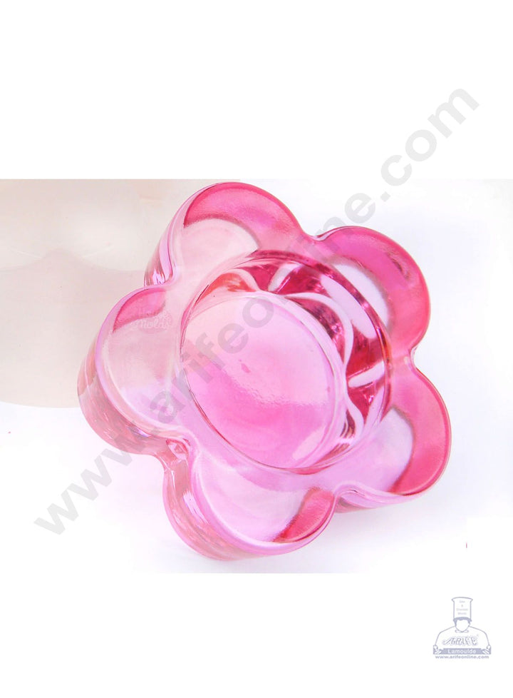 Cake Decor Silicon Resin Moulds - 1 Cavity Flower Shape Tealight Candle Holder Mould - 3 Inch SBURP161-RM