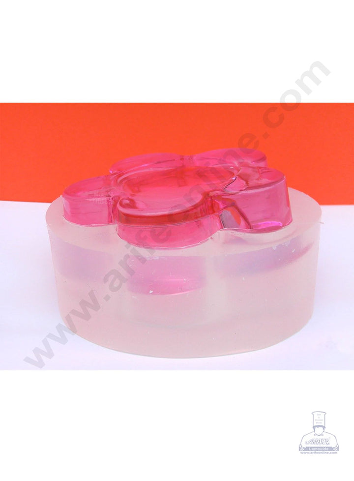 Cake Decor Silicon Resin Moulds - 1 Cavity Flower Shape Tealight Candle Holder Mould - 3 Inch SBURP161-RM