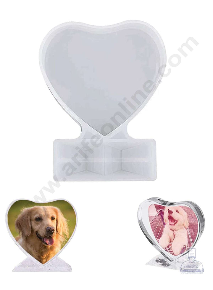 Cake Decor Silicon Resin Moulds - 1 Cavity Heart Shape Photo Frame Mould SBURP172-RM