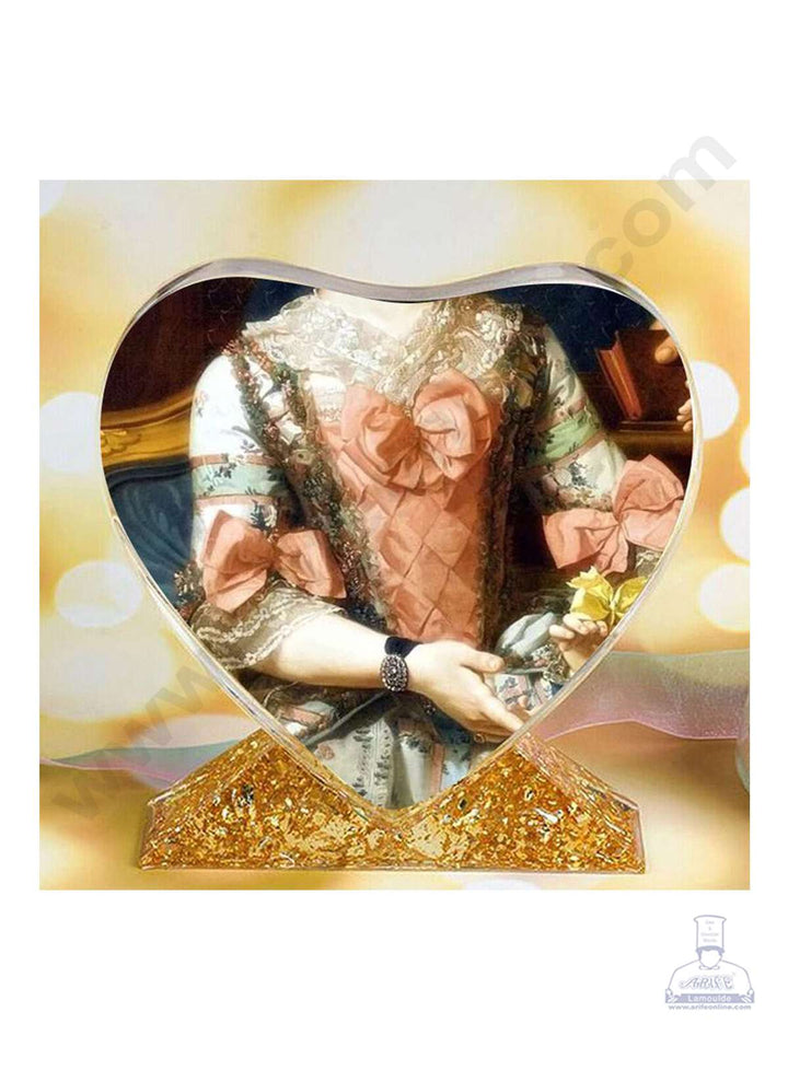Cake Decor Silicon Resin Moulds - 1 Cavity Heart Shape Photo Frame Mould SBURP172-RM