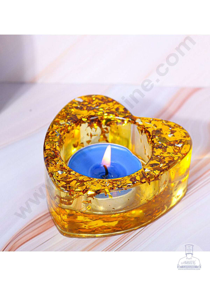 Cake Decor Silicon Resin Moulds - 1 Cavity Heart Shape Tea Light Candle Holder Mould SBURP155-RM