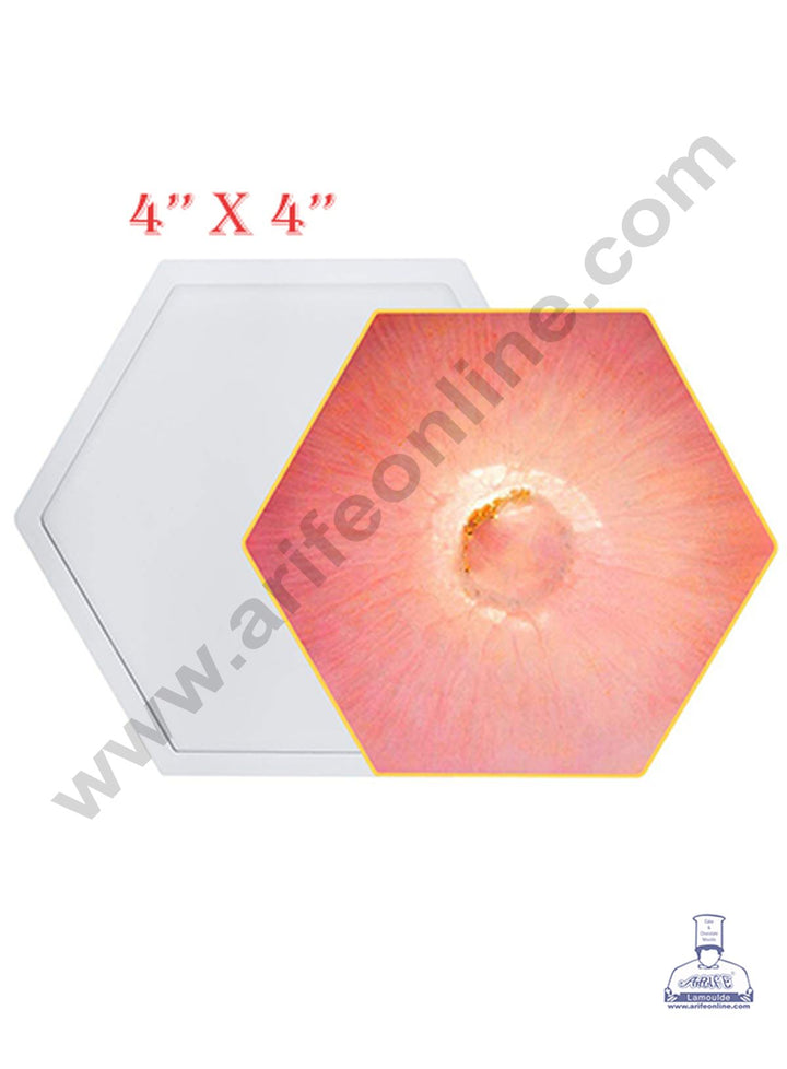 Cake Decor Silicon Resin Moulds - 1 Cavity Hexagon Coaster Mould - 4 Inch SBURP165-RM