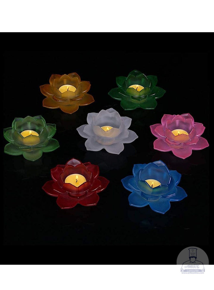 Cake Decor Silicon Resin Moulds - 1 Cavity Lotus Shape Tealight Candle Holder Mould SBURP159-RM