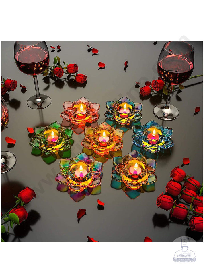 Cake Decor Silicon Resin Moulds - 1 Cavity Lotus Shape Tealight Candle Holder Mould SBURP159-RM