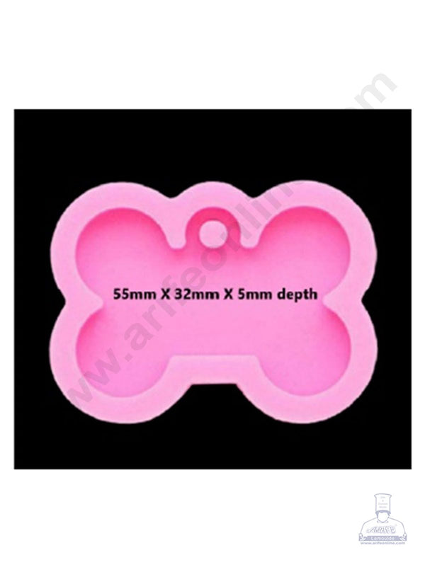 Cake Decor Silicon Resin Moulds - 1 Cavity Small Dog Bone Tag Mould