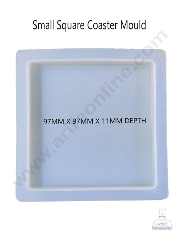 Cake Decor Silicon Resin Moulds - 1 Cavity Small Square Coaster Mould SBURP054-RM