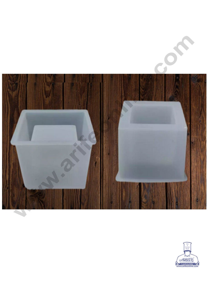 Cake Decor Silicon Resin Moulds - 1 Cavity Square Planter Mould - 3 inch SBURP142-RM