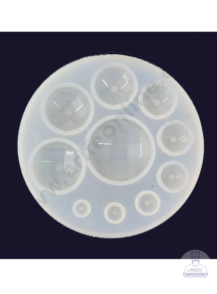 Cake Decor Silicon Resin Moulds - 10 Cavity Round Gemstone Mould SBURP084-RM