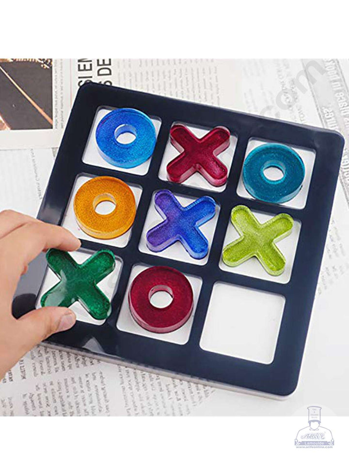 Cake Decor Silicon Resin Moulds - 13 Cavity Tic Tactoe Mould SBURP122-RM