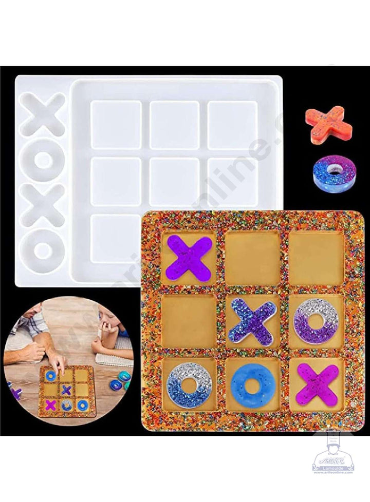 Cake Decor Silicon Resin Moulds - 13 Cavity Tic Tactoe Mould SBURP122-RM